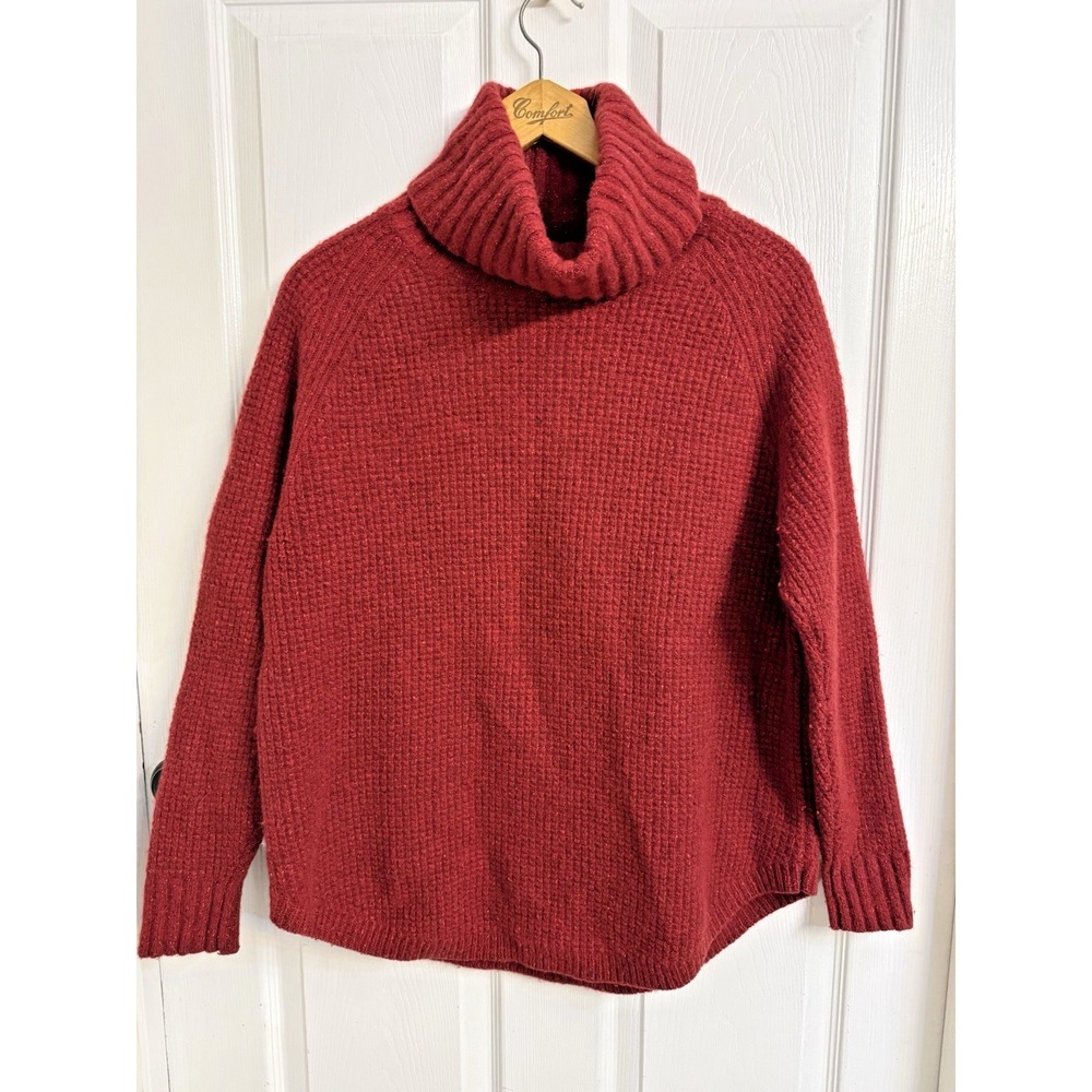 Pendleton Lambs Wool Blend Cowl Turtleneck Red Long Sleeve Knit Sweater Women XL